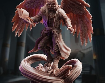 Owlkin Sorcerer - Hoover Brightfeather - Owlkin Sorcerer - D&D | PF2e | TTRPG - 3D Printed Resin - Paint Ready Mini