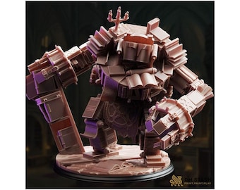 Library Golem - The Forbidden Section - D&D | PF2e | TTRPG - 3D Printed Resin - Paint Ready Mini
