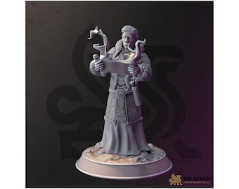 Halfling Cleric Miniature - Darius Burrows - Snow Cleric - D&D | PF2e | TTRPG - 3D Printed Resin