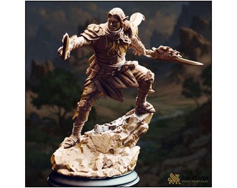 Sun Elf Warrior Miniature - Reyvith the Valiant - D&D | PF2e | TTRPG - 3D Printed Resin