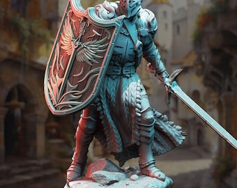 Paladino da Conquista - Caedes - Paladino - D&D | PF2e | RPG de Mesa - Miniatura impressa em 3D em resina, pronta para pintar