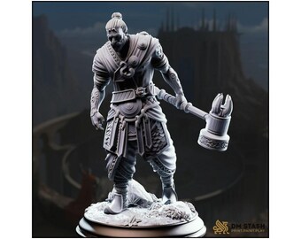 Dwarf Cleric Miniature - Sindan the Southern Hammer - D&D | PF2e | TTRPG - Hand Painted Resin
