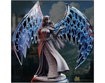 Prismatic Angel - Vitria -Elf Sorcerer - D&D | PF2e | TTRPG - 3D Printed Resin - Paint Ready Mini
