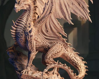 Ancient Black Dragon - Sovram the Betrayed - Black Dragon - D&D | PF2e | TTRPG - 3D Printed Resin - Paint Ready Mini