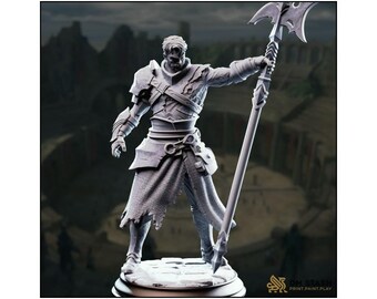 Andrek Strongarm - Hexhunter Gladiator - D&D | PF2e | TTRPG - 3D Printed Resin - Paint Ready Mini