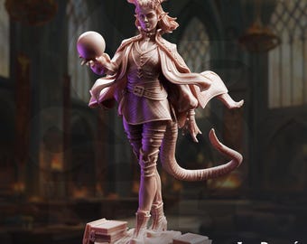 Tiefling Enchantment Sorceress - Ivy Dupré -Tiefling Sorceress - D&D | PF2e | TTRPG - 3D Printed Resin - Paint Ready Mini