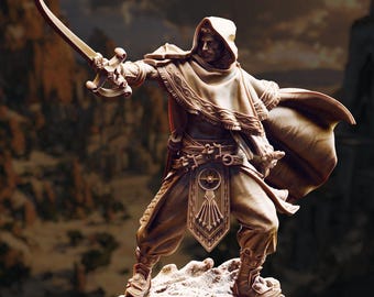 Desert Mercenary - Elwahid - Human Fighter - D&D PF2e - Resin Print on Demand - Paint Ready Mini