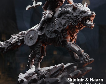 Wolf Knight - Skjolnir & Haarn - Knight - DnD | PF2e | TTRPG - 3D Printed Resin