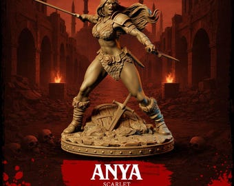 Barbarian - Anya - Barbarian - D&D | PF2e | TTRPG - 3D Printed Resin - Paint Ready Mini