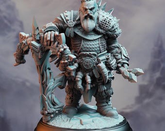 Ranger Anão Caçador de Monstros - Telnam Gnik - Ranger Anão - D&D | PF2e | RPG de Mesa - Miniatura em Resina Impressa em 3D - Pronta para Pintar
