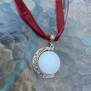Die La Dame Blanche Poison Detektor Halskette Outlander inspiriert Rotating Druzy Halskette Sensory Fidget Geschenk für Frauen