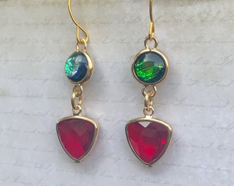Dragon Princess Triangle Drop Earrings Fantasy Inspired Cosplay Gift for Women