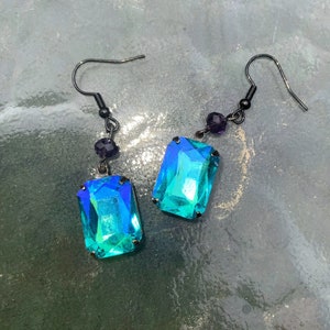 Witches All Souls Inspired Vintage Bright Blue Green Diana Witch Earrings Gift for Men and Women