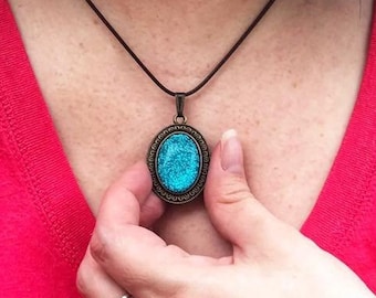 Sparkle Blue Pendant All Souls Zen Boho Inspired Diana Necklace Gift for Women