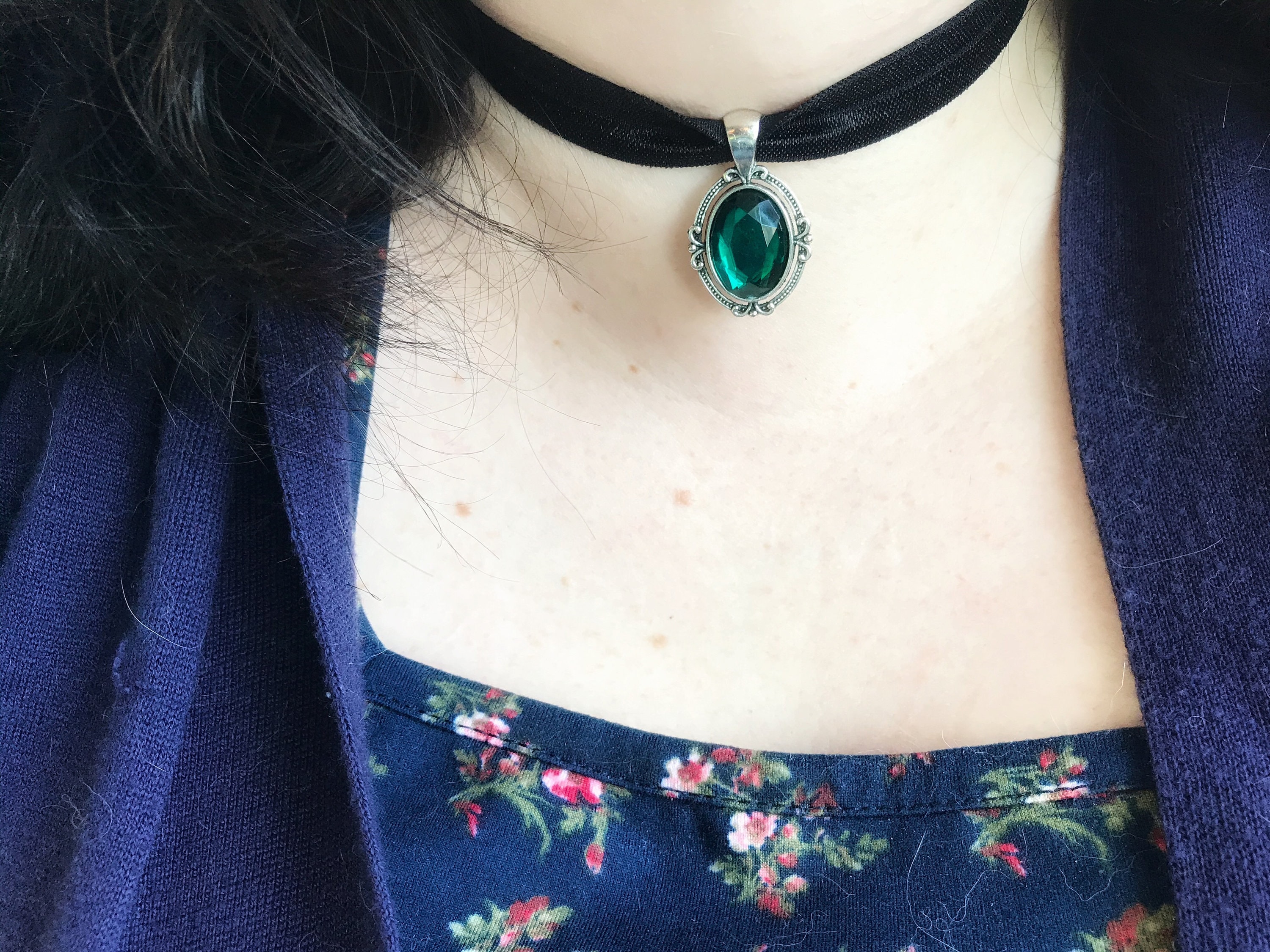 Early American Emerald 18th Century Collar Choker Gift for Women 
