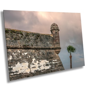 Castillo de San Marcos II - St. Augustine Historic Fort Sunset Tree Florida Nature Landscape Travel Gift Wall Art Print/Canvas/Acrylic/Metal