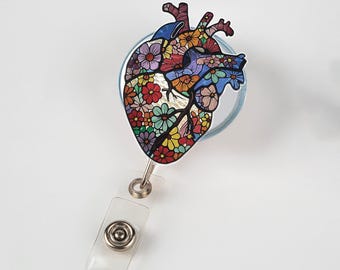 Anatomisches Herz ID-Clip, Anatomischer Ausweishalter, Krankenschwester Herz Geschenk, Arzt Wertschätzung Abzeichen, Kardiologie Reel