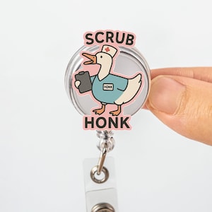 Silly Goose Badge Reel, Funny Nurse ID Holder, Goose Badge Clip, Retractable Badge Reel, Cute Animal Badge, RN Gift for Coworkers