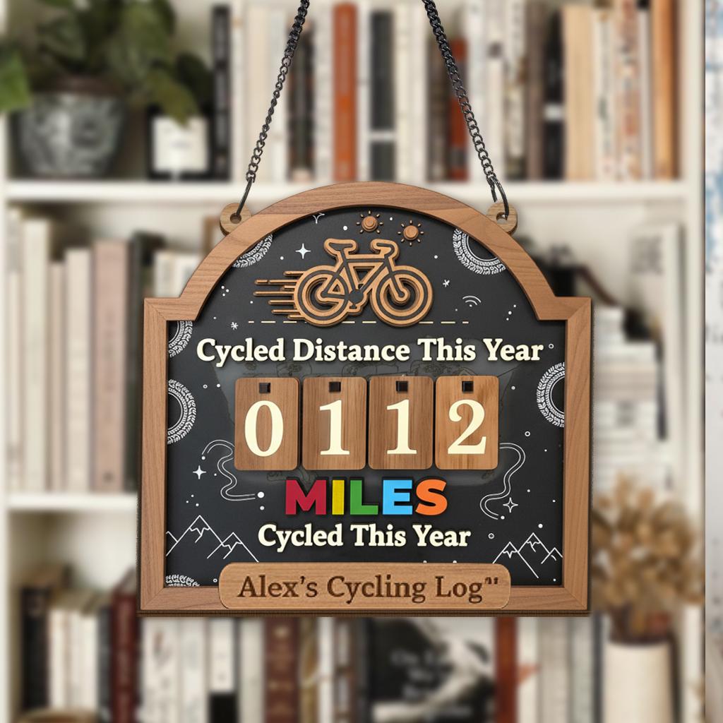 Cycling Distance Tracker Sign, Custom Bike Mileage Counter ...