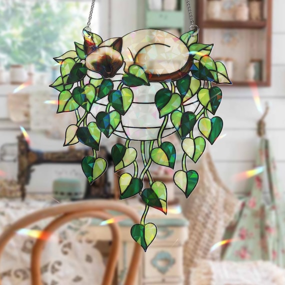 Siamese Cat Sleeping in Pothos Plant Acrylic Hologram Ornament, Hanging  Plant Decor, Greenhouse Window Art, Gift for Plant Lovers, Cat Lover - Etsy  Israel