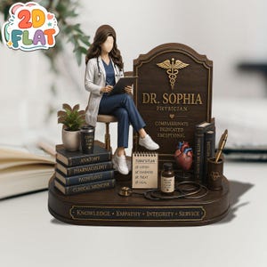 Personalized Doctor Name Block, Custom Physician Desk Decor, Medical Graduation Gift, Doctor Office Plaque