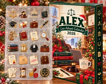 Lawyer Advent Calendar, Law Student Christmas Countdown, Legal Advent Calendar, Attorney Holiday Countdown