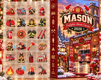 Firefighter Advent Calendar 2026, Personalized Firefighter Advent, 24 Firefighter Charms