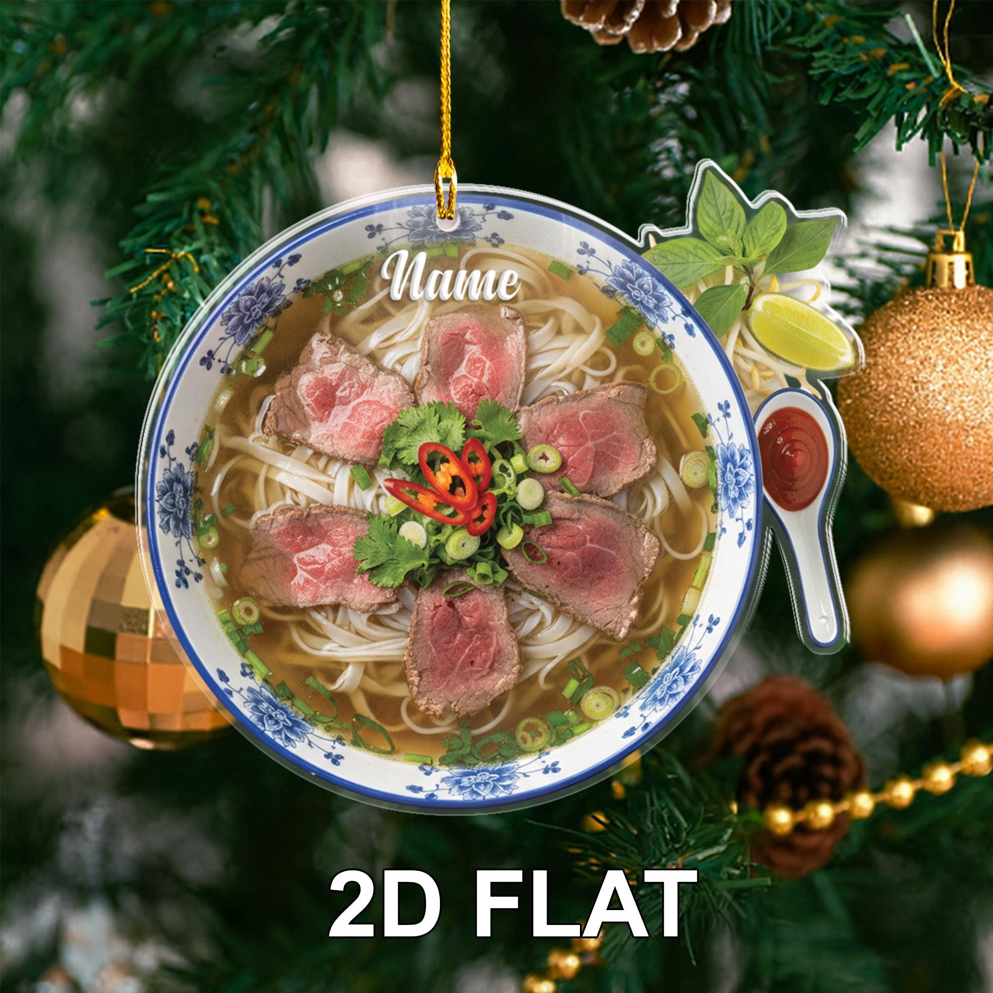 Discover Personalized Pho Ornament, Vietnamese Food Ornament, Personalized Pho Bowl Gift, Foodie Christmas Decor, Custom Name Holiday Ornament