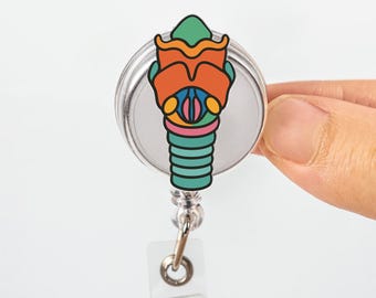Colorful Larynx Badge Reel, Anatomy ID Holder, Medical Accessory