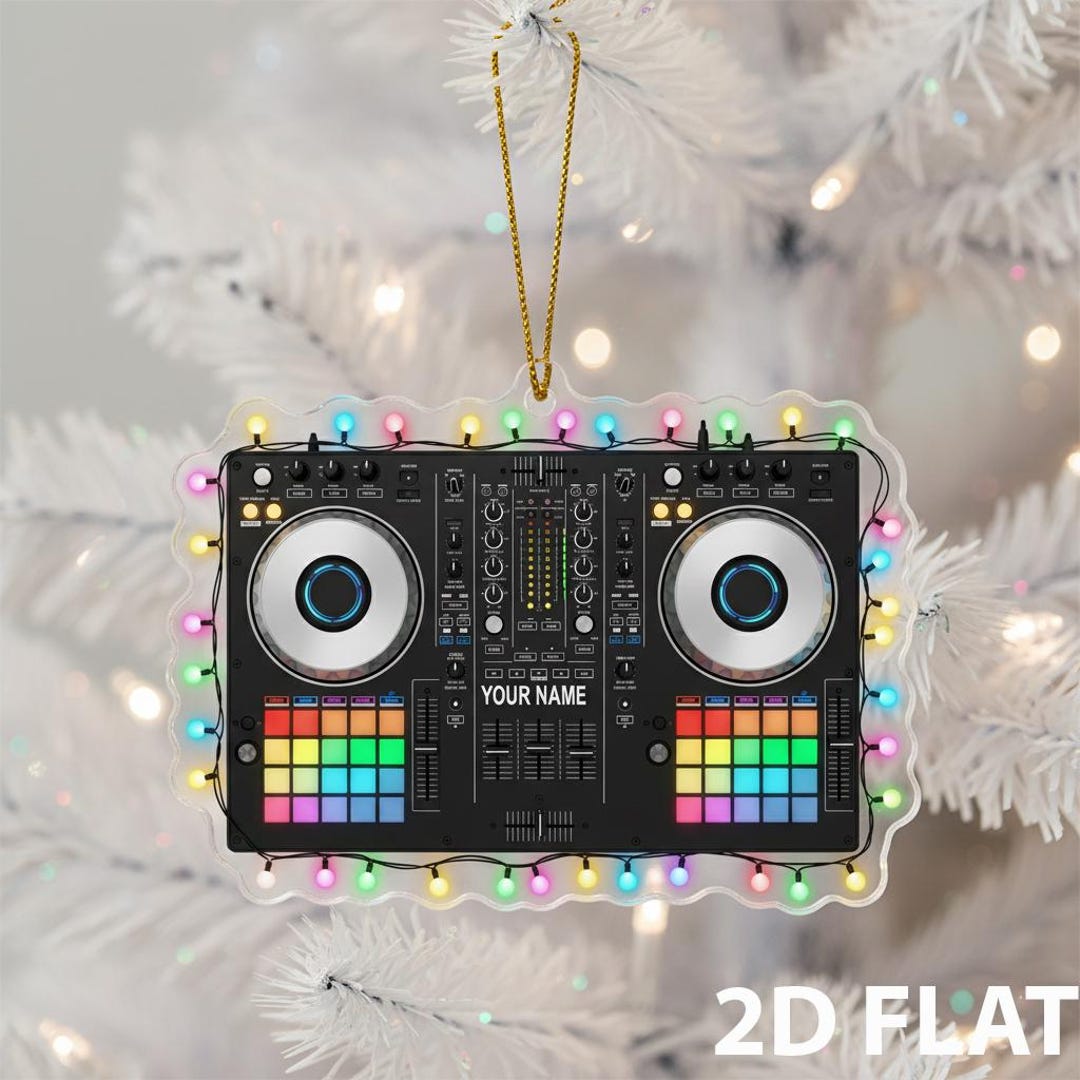 Personalized DJ 2D FLAT Christmas Ornament, Custom Music Mixer Holiday ...