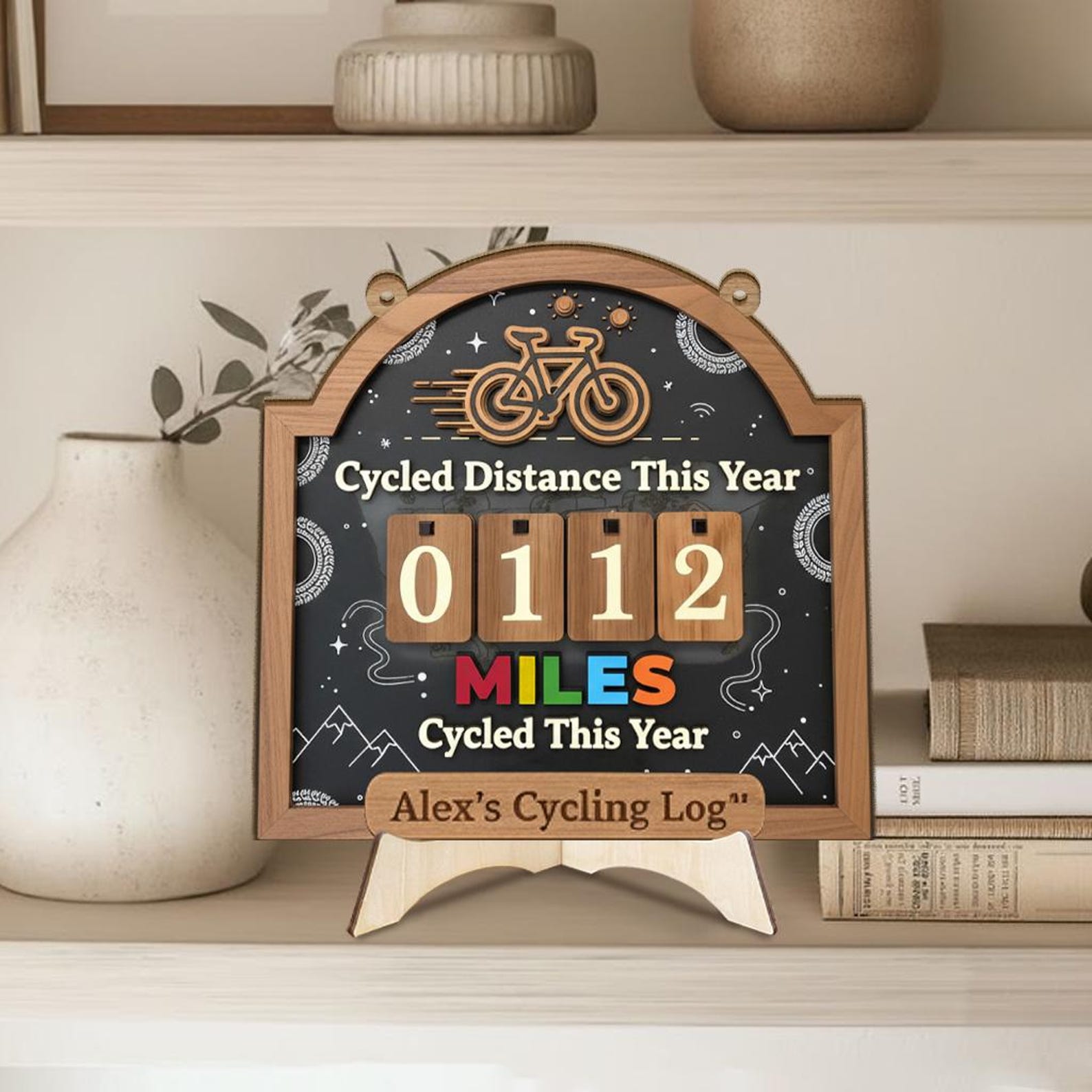 Cycling Distance Tracker Sign, Custom Bike Mileage Counter ...