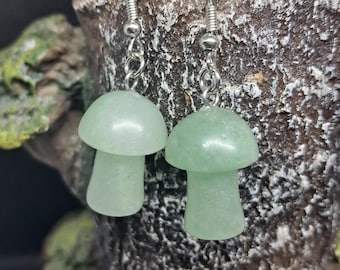 Crystal Mushroom Earrings | Simple Crystal Earrings | Witchy Earrings | Mushroomcore Accessories | Gifts For Her | Witchy Gifts | Handmade