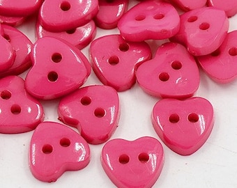 Set of 2 Heart Buttons Size 1 38 Pink /& Lilac