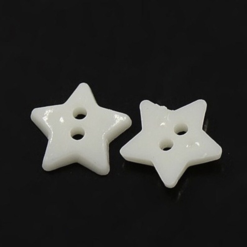 White Star Buttons 12mm Set of 50 2 hole BUTTON108 Etsy