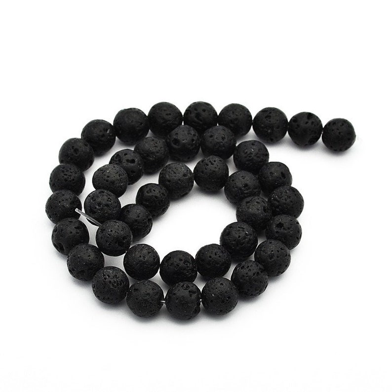 Black Lava Beads 10mm Sold per strand BST1165 | Etsy