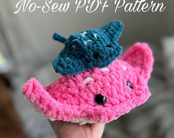 Manta Ray Crochet Pattern: No-Sew Amigurumi Plushie (Digital PDF)