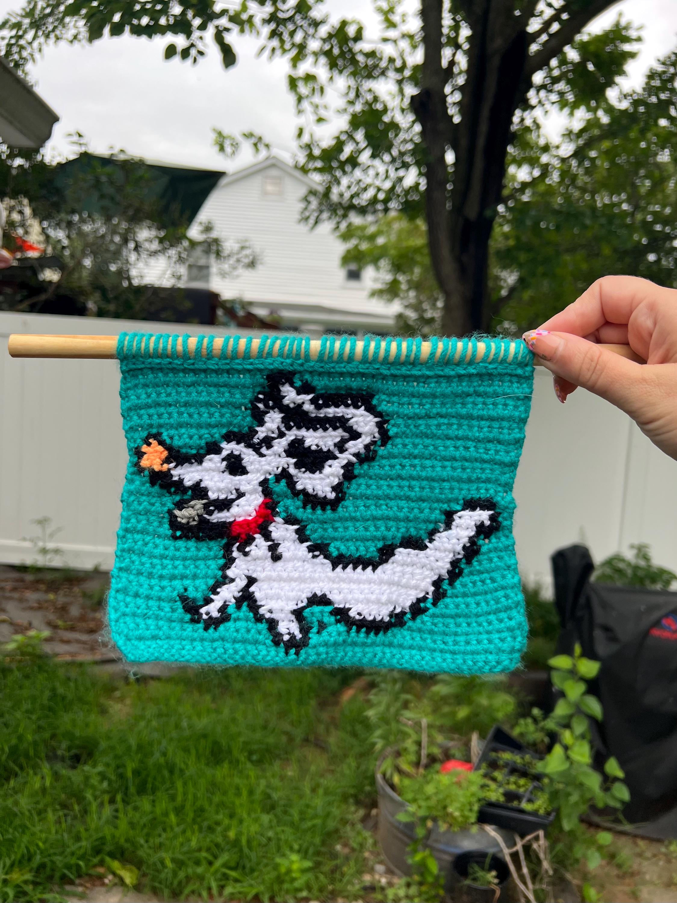 Zero Halloween Pixel Art Tapestry