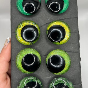 Enchanted Green 3D Sinker Safety Eyes: Emerald, Lime, Glitter for Amigurumi image 3