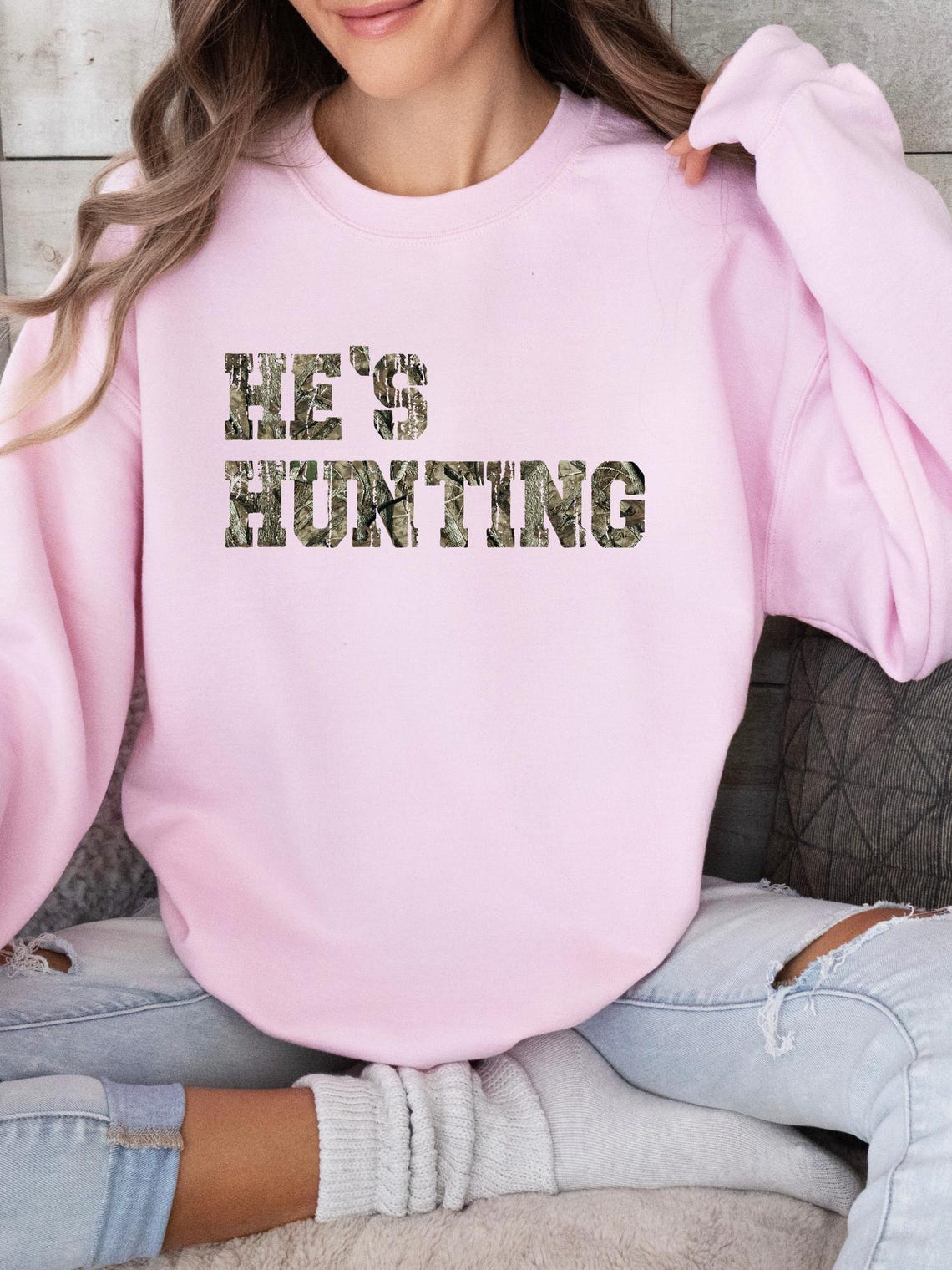 Sweat-Shirt "He's Hunting" Pour Femme - T-Shirt Décontracté Confortable - Look Chasse Tendance - 9