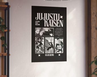 Jujutsu Kaisen (JJK) Satoru Gojo, Yuji Itadori, Megumi Fushiguro Poster | DIGITAL DOWNLOAD | 2pc Print Manga Art | Anime Wall