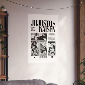 Jujutsu Kaisen (JJK) Satoru Gojo, Yuji Itadori, Megumi Fushiguro Poster | DIGITAL DOWNLOAD | 2pc Print Manga Art | Anime Wall