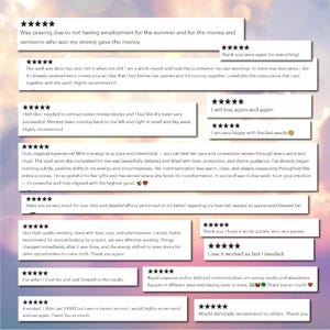 May include: A collection of customer testimonials on a white background with a purple gradient. The reviews are written in black text and feature star ratings. The testimonials express satisfaction with the services provided, mentioning positive outcomes and recommendations.