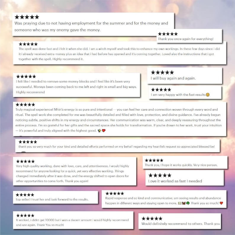 May include: A collection of customer testimonials on a white background with a purple gradient. The reviews are written in black text and feature star ratings. The testimonials express satisfaction with the services provided, mentioning positive outcomes and recommendations.
