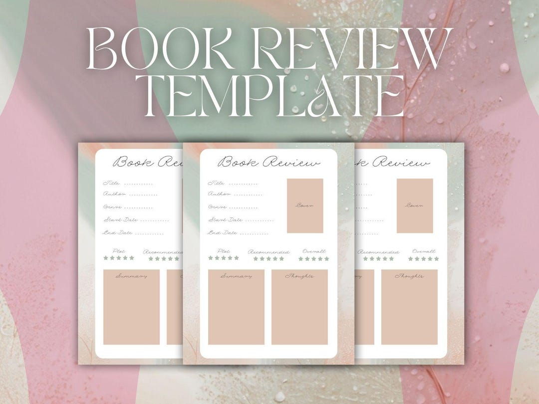 Book Review Printable Template: Reading Journal Page (digital Download ...