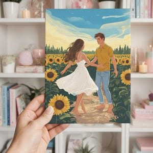 Custom Book Illustration, Personalized Character Art, Book Lover Gift image 1
