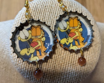 Garfield & Odie Bottle Cap Earrings