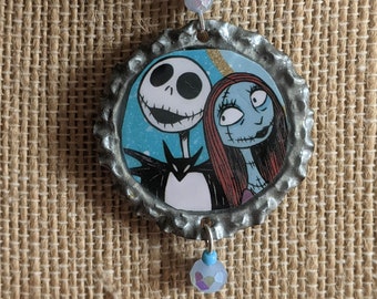 Nightmare Before Christmas Bottle Cap Necklace