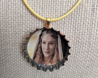 Galadriel Bottle Cap Necklace, Lord of the Rings, J. R. R. Tolkien