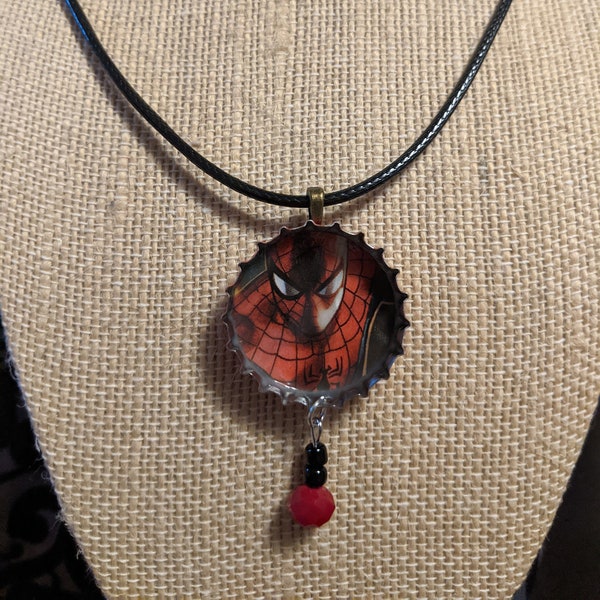 Spider-Man Bottle Cap Necklace, Marvel Comics, Peter Parker