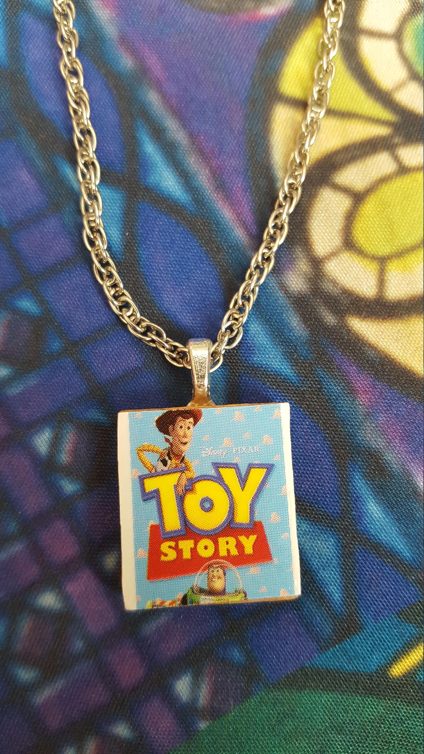 Toy Story Necklace Pixar Disney Buzz Lightyear Woody Etsy